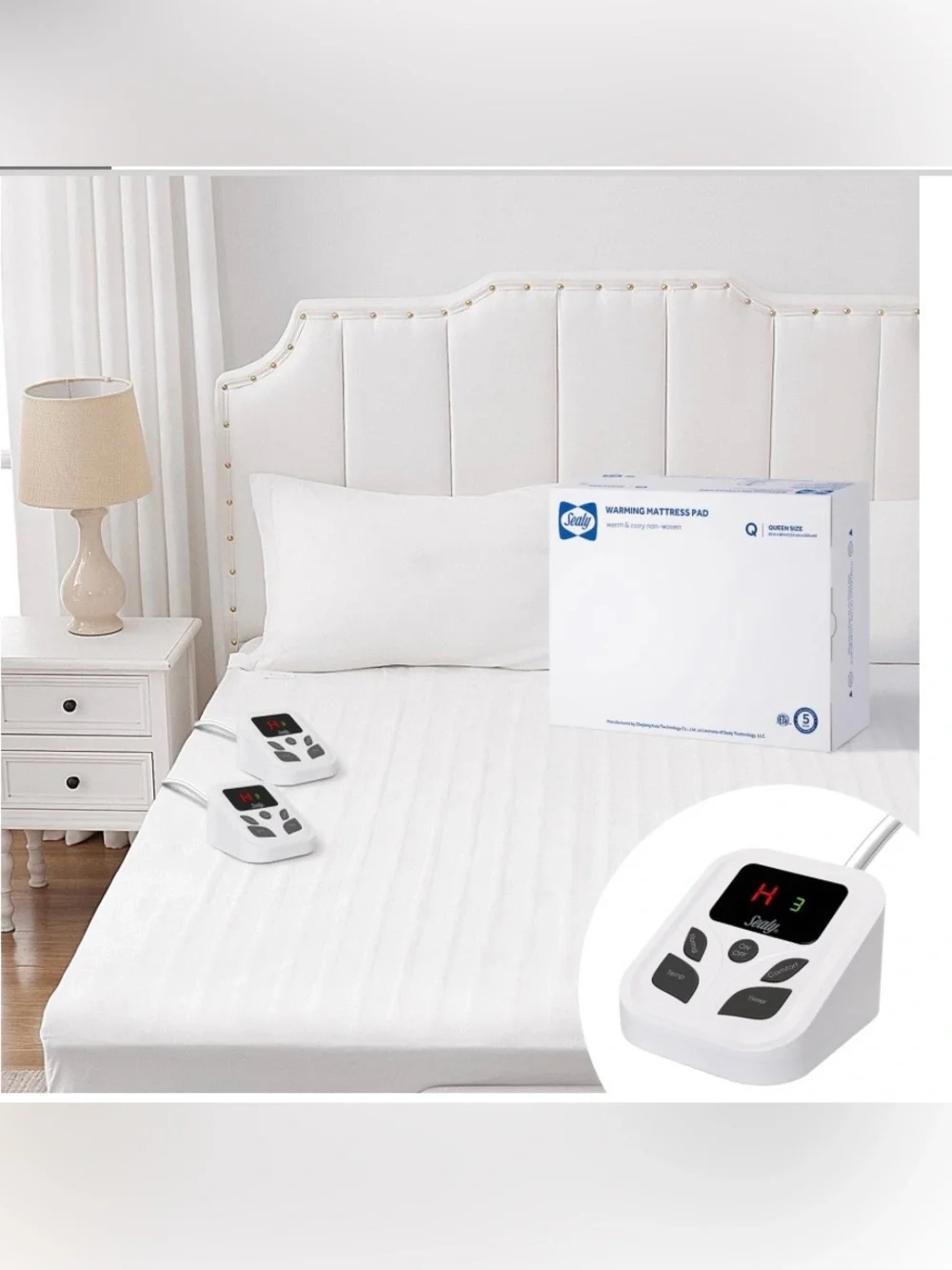 QUEEN SIZE Warming Mattress Pad with Dial Control Heat Settings 17” Deep Pockets